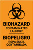Biohazard: Contaminated Laundry Bilingual Spanish - Label Biohazard: Contaminated Laundry Bilingual Spanish - Label