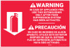 Fire Extinguisher Instruction Warning Bilingual Spanish - Label