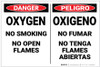 Danger: Hazard Oxygen No Smoking Bilingual Spanish - Label