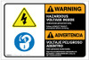 Warning: Hazardous Voltage Follow Lockout Procedures Bilingual Spanish - Label Warning: Hazardous Voltage Follow Lockout Procedures Bilingual Spanish - Label