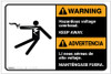 Warning: Hazardous Voltage Overhead Bilingual Spanish - Label