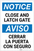 Please: Close And Latch Gate Bilingual Spanish - Label