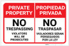 Private Property Bilingual Spanish Landscape - Label