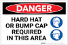 Danger: Hard Hat Bump Cat Required in This Area - Label