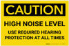 Caution: PPE High Noise Level Use Required Hearing Protection - Label Caution: PPE High Noise Level Use Required Hearing Protection - Label