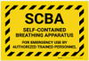 SCBA For Emergency Use with Hazard Border Landscape - Label SCBA For Emergency Use with Hazard Border Landscape - Label