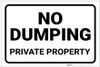 No Dumping: Private Property Black and White Landscape - Label