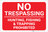 No Trespassing: Hunting Fishing Trapping Prohibited Red Landscape - Label