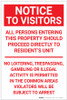Notice: To Visitors No Trespassing Portrait - Label