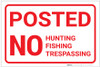 Posted: No Hunting Fishing Trespassing Red and White Landscape - Label