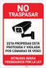 No Trespassing: This Property Is Protected By Video Surveillance Alarm In Use Video Camera Icon Spanish Portrait - Label No Trespassing: This Property Is Protected By Video Surveillance Alarm In Use Video Camera Icon Spanish Portrait - Label