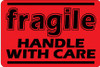 Fragile Handle With Care (Fluorescent Red) 2 x 3 - Label Roll Fragile Handle With Care (Fluorescent Red) 2 x 3 - Label Roll