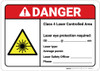 Danger: Class 4 Laser Controlled Area (Write-In) ANSI - Wall Sign Danger: Class 4 Laser Controlled Area (Write-In) ANSI - Wall Sign