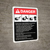 Danger: Bench Grinder Machine Guidelines ANSI - Wall Sign