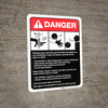 Danger: Cutting Machine Guidelines ANSI - Wall Sign