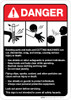 Danger: Cutting Machine Guidelines ANSI - Wall Sign