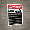 Danger: Die Casting Machine Guidelines ANSI - Wall Sign