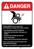 Danger: Rotating Gears Guidelines ANSI - Wall Sign Danger: Rotating Gears Guidelines ANSI - Wall Sign