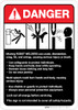 Danger: Robot Welders Machine Guidelines ANSI - Wall Sign Danger: Robot Welders Machine Guidelines ANSI - Wall Sign