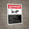 Danger: Rotating Rolls Machine Guidelines ANSI - Wall Sign Danger: Rotating Rolls Machine Guidelines ANSI - Wall Sign