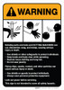 Warning: Cutting Machine Guidelines ANSI - Wall Sign Warning: Cutting Machine Guidelines ANSI - Wall Sign