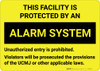 This Facility is Protected by an Alarm System - Wall Sign This Facility is Protected by an Alarm System - Wall Sign