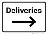 Deliveries with Arrow Right - Wall Sign