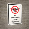 No Unmanned Aerial Vehicles with Icon - Wall Sign