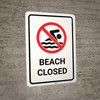 Beach Closed with Pictogram - Wall Sign Beach Closed with Pictogram - Wall Sign
