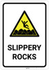 Slippery Rocks with Pictogram - Wall Sign