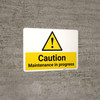 Caution: Maintenance in Progress with Pictogram - Wall Sign Caution: Maintenance in Progress with Pictogram - Wall Sign