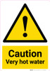 Caution: Very Hot Water with Pictogram - Wall Sign Caution: Very Hot Water with Pictogram - Wall Sign