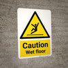 Caution: Wet Floor with Pictogram Portrait - Wall Sign Caution: Wet Floor with Pictogram Portrait - Wall Sign