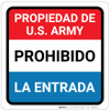 U.S. Army - No Trespassing - Spanish Square - Wall Sign U.S. Army - No Trespassing - Spanish Square - Wall Sign