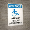 Notice: Area Of Rescue Assistance with ADA Icon Portrait