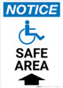 Notice: Safe Area Up Arrow with ADA Icon Portrait