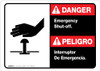 Danger: Spanish Bilingual Emergency Shut-Off Landscape ANSI