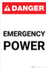 Danger: Emergency Power Portrait ANSI Danger: Emergency Power Portrait ANSI