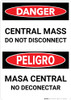 Danger: Bilingual Spanish Central Mass - Do Not Disconnect Portrait Danger: Bilingual Spanish Central Mass - Do Not Disconnect Portrait