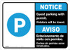 Notice: Bilingual Spanish Guest Parking With Permit - Violators Will Be Towed Landscape