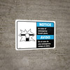 Notice: Bilingual Spanish In Case Of Emergency Break Glass with Icon Landscape