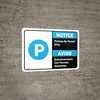 Notice: Bilingual Spanish Parking By Permit Only Landscape