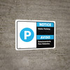 Notice: Bilingual Spanish Visitor Parking Landscape Notice: Bilingual Spanish Visitor Parking Landscape