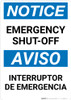 Notice: Bilingual Spanish Emergency Shut-off Portrait Notice: Bilingual Spanish Emergency Shut-off Portrait