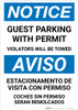 Notice: Bilingual Spanish Guest Parking With Permit - Violators Will Be Towed Portrait Notice: Bilingual Spanish Guest Parking With Permit - Violators Will Be Towed Portrait