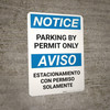 Notice: Bilingual Spanish Parking By Permit Only Portrait Notice: Bilingual Spanish Parking By Permit Only Portrait