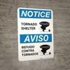 Notice: Bilingual Spanish Tornado Shelter with Icon Portrait