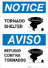 Notice: Bilingual Spanish Tornado Shelter with Icon Portrait
