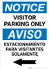 Notice: Bilingual Spanish Visitor Parking Only Left Arrow Portrait
