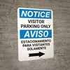 Notice: Bilingual Spanish Visitor Parking Only Right Arrow Portrait
